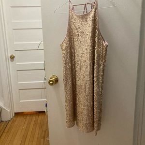 F21 rose gold sequin dress L